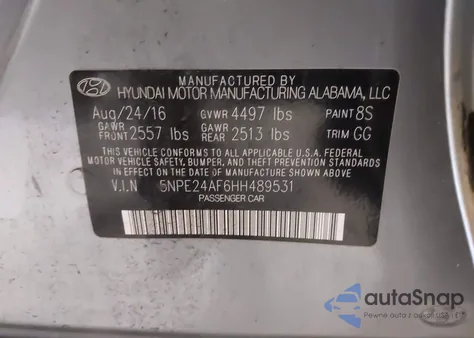 2017 Hyundai Sonata из США, поврежденный, VIN 5NPE24AF6HH489531